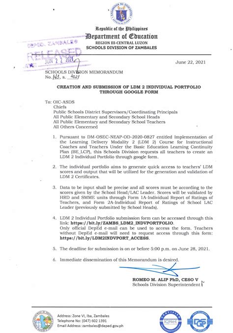 sdm zambales|SDM No. 321, s. 2021 .